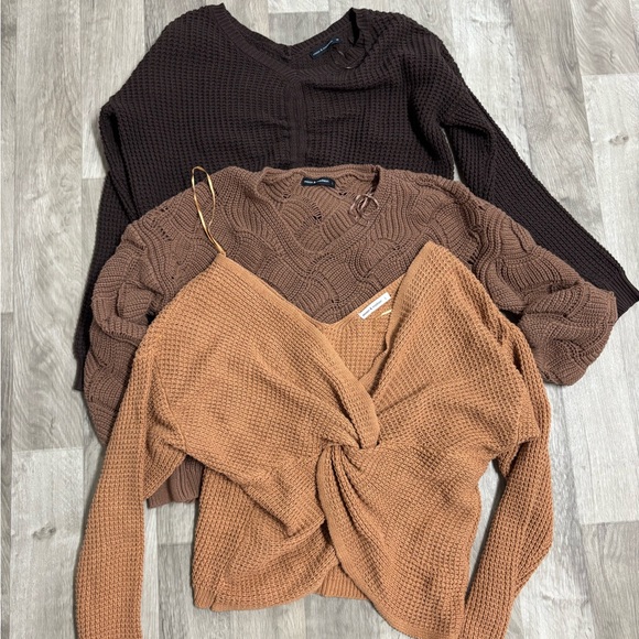 moon & madison Sweaters - Moon & Madison Brown knit Sweater bundle